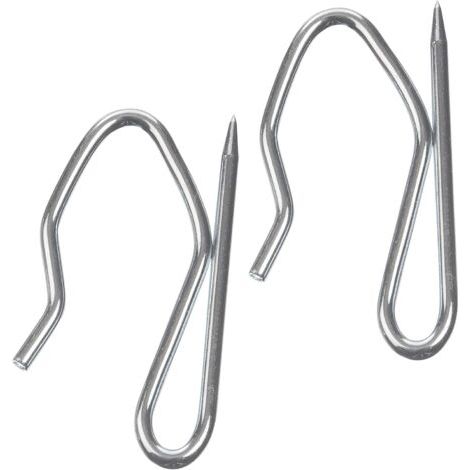 Crochets à Broches pour tentures (Lot de 50 pcs) en Zinc Ultra Résistants - pour Rideaux Lourds et plissés - 34 x 19 mm (1/5)