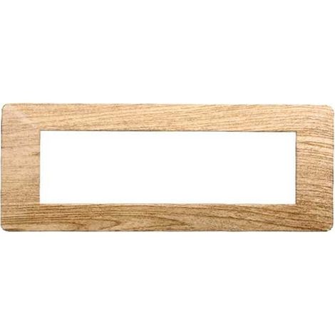 Plaque compatibles Vimar Plana 7 modules plastique couleur bois sombre Ettroit EV83705