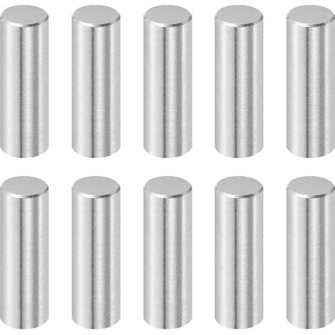 10 Pcs 10 mm x 30 mm 316L Goujons Cylindriques Argenté (1/5)