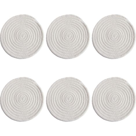 Sous-Verre À Boisson - Tissé À La Main En Coton Bio - Résistant À La Chaleur Et Absorbant - Pour Table Et Plan De Travail - Lot De 6 (1/5)