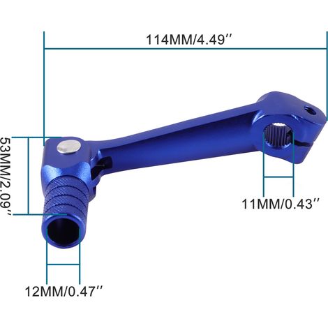 Motorcycle modified gear shift lever, aluminum alloy folding gear lever, ZhengLin T4 TGR Bosuer MX6, blue. (1/4)