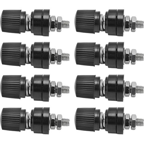 Bornes de connexion régulateur de tension 10 pièces, vis M6 32mm, bloc inverseur 333 44mm L, 0V-380V, noir (1/5)