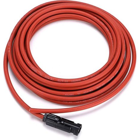 cavi di prolunga fotovoltaici, pv1 - f 2,5 mm², 3 m / cavo, connettore mc4 IP67, 12awg (nero + rosso) per pannelli solari fotovoltaici, ecc. (1/4)