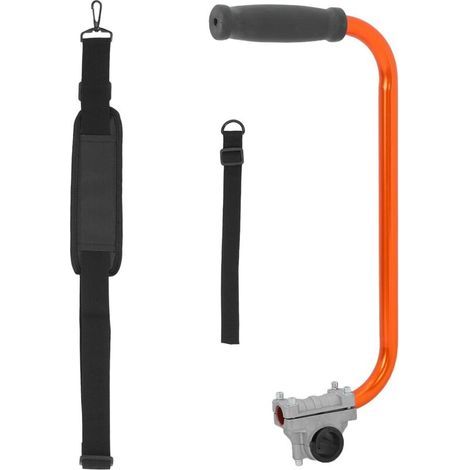 Poignée Réglable pour Tondeuse à Gazon avec Bandoulière Orange, Rallonge de Poignée Antidérapante pour Coupe-bordures, Accessoire D’outillage Jardin Compatible Entretien Pelouse,