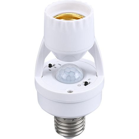 Support de lampe à capteur de mouvement E27, adaptateur de douille d'ampoule LED, Base PIR pour escalier, Garage, couloir, balcon (1/4)