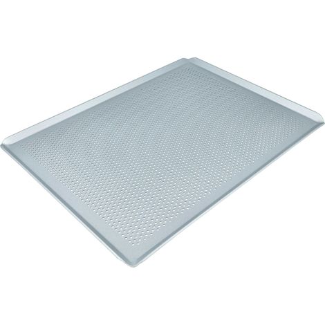 vhbw Baking Tray for Oven - 40 x 30 x 1 cm Silver, Perforated (1/4)