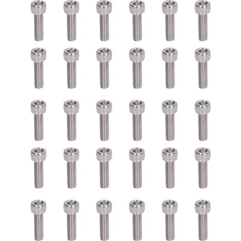 Lot de 30 vis à tête cylindrique hexagonale M6x20 mm en acier inoxydable 304 A2‑70, conforme DIN 912. (1/5)