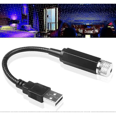 Projecteur veilleuse USB, éclairage d'étoiles pour toit de voiture 2 en 1, changement de projection automatique, changement de lumière synchronisé avec la musique, veilleuse/plafonnier (bleu-violet) (1/5)