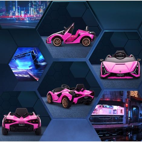 Elektrisches Kinderauto im Lamborghini-Stil, 3–5 km/h, Fernbedienung, 37–60 Monate, rosa OKMYHOME (1/5)