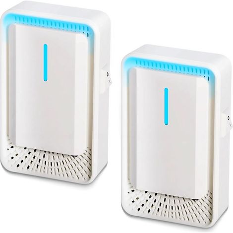 Lot de 2 purificateurs d'air à brancher - ioniseur d'air mobile sans filtre - ioniseur d'air négatif pour la maison - désodorisant silencieux pour la maison (1/2)