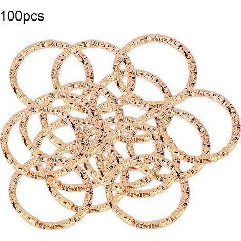 Lot de 100 anneaux pour tresses et dreadlocks, pinces à cheveux, décoration pour femmes et filles, couleur or (1/5)