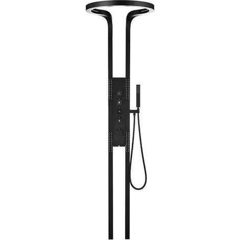 Duschset Edelstahl gebürstet schwarz Ajaccio 210x50x63 cm