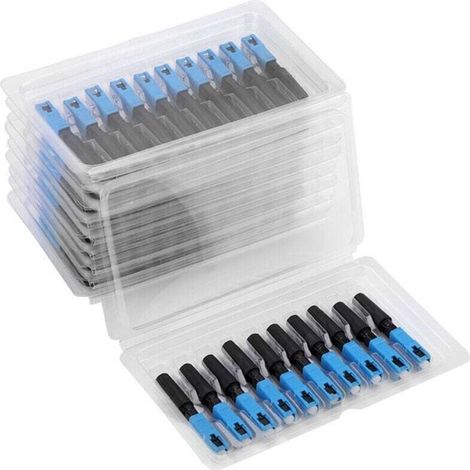 100 pièces Adaptateur de connecteur, Connecteur de Fibre Optique intégré SC Adaptateur de Connexion de connecteur Rapide Rapide à Froid pour FTTH-DOU