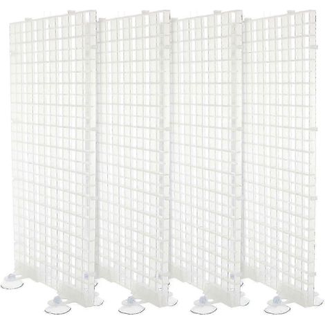 Panneau d'isolation transparent pour aquarium avec ventouses de couleurs aléatoires, séparateur en treillis assemblé pour la reproduction des poissons et la filtration.