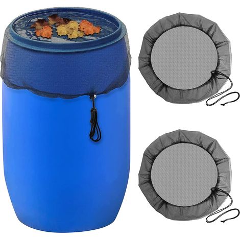 2Pcs Rain Barrel Net, 80cm Rain Barrel Protection Net with Drawstring, Adjustable Round Rain Barrel Cover, Protection Against Leaves, Mosquitoes (1/5)