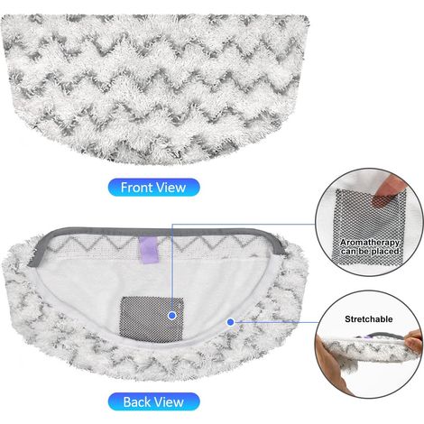Lot de 4 lingettes de rechange réutilisables pour balai vapeur, pour le nettoyage à sec et humide – compatibles avec les modèles Bissell Powerfresh des séries 1940, 1806, 1544, 1440, 2075, 2685 et 281 (1/5)