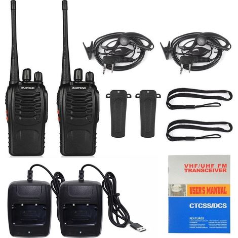 Lot de 2 radios bidirectionnelles UHF BaoFeng BF 888 S V2 / talkies-walkies avec lampe torche LED intégrée-AquaForge (1/5)