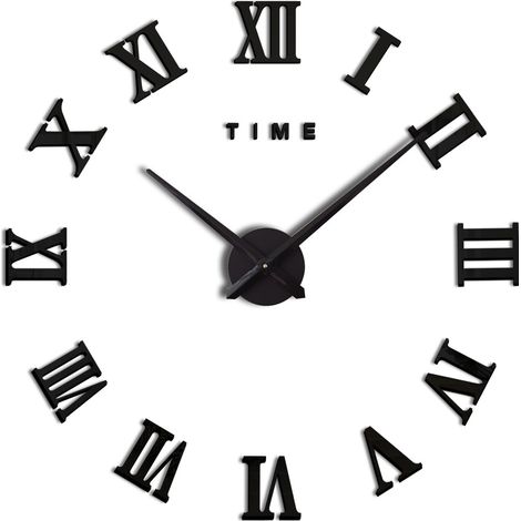 Horloge Murale 3D - Kit À Monter Soi-Même - Surface Miroir Acrylique - Pour Décoration Intérieure Maison Bureau Restaurant Hôtel - 1 Pièce (1/5)