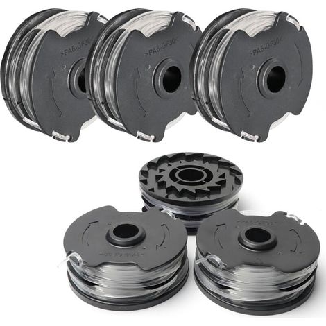 6 pièces de bobine fil pour tondeuse à gazon (10 m ⌀1,65 mm) – Bobine rechange compatible avec les modèles Parkside PRT 550, PRTA 20-Li, 300 A1 Lot - (1/5)