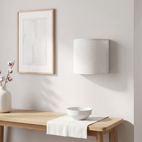 Aplique de Pared con Pantalla de Lino Blanco  Serie BELA (1/5)