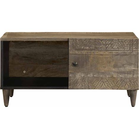 Table basse  Table de salon  Table de café gris clair 80x50x40 cm bois de manguier massif (1/5)