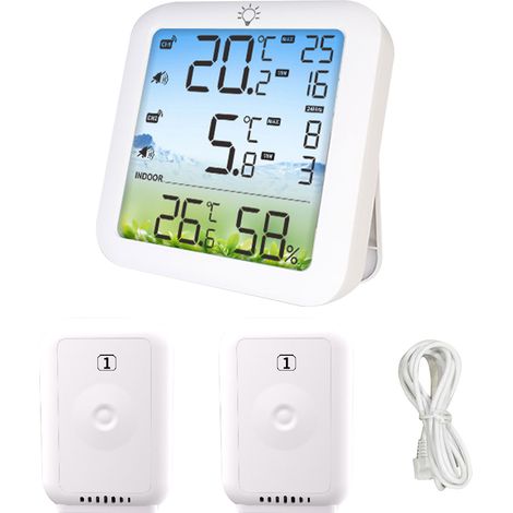 Thermomètre Hygromètre Sans Fil pour Réfrigérateur et Congélateur, Écran LCD Rétroéclairé, Portée 100m, Alarme Température (1/5)