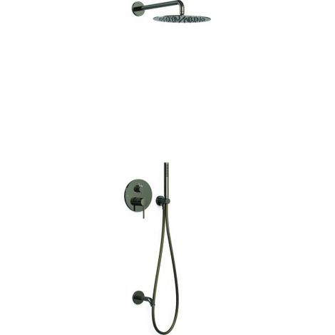 Kit mitigeur encastré 3 voies Rapid‑box pour douche Study Noir Métallisé - TRES 26237302KM