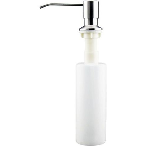 350ml Kitchen Sink Soap Dispenser, Liquid Pump Diffuser, Concealed Dishwashing Liquid Dispenser, Brushed Nickel, Silver