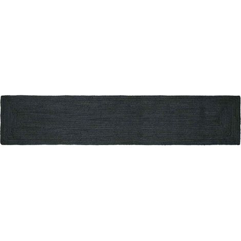 Tapis rectangulaire, gris foncé, 80 x 400 cm, jute. (1/5)