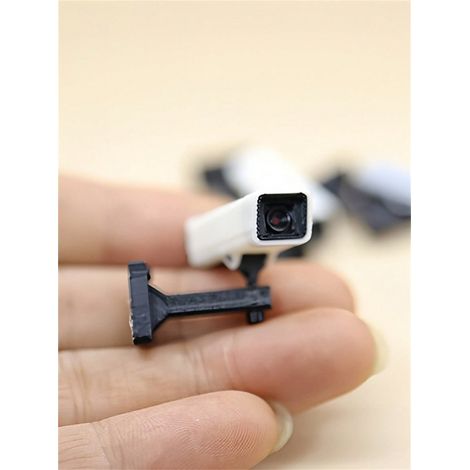 1 modèle de caméra de surveillance miniature pour maison de poupée à l'échelle 1/12 : micro sonde de surveillance, modèle réaliste de caméra de sécurité, accessoire pour décorer une scène. 2 pièces (1/4)