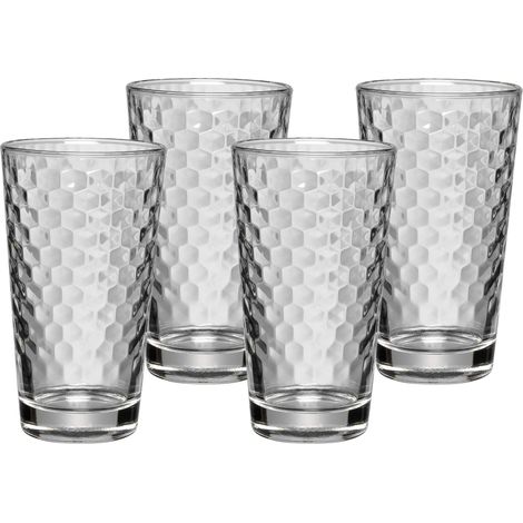 WMF Latte Macchiato Occhiali Set di 4 Pezzi di Vetro Struttura a Nido d' Ape Lavabile in lavastoviglie (1/4)