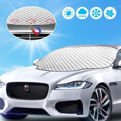 Couverture Pare-Brise Voiture, Bâche Pare Brise Protection Magnétique Couverture Repliable, Universelle Couverture Pare Brise pour Anti Givre, Neige, Glace, UV, Pluie & Soleil - 2 x 1,6 x 1,2cm