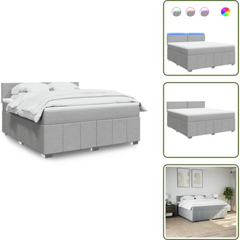 Boxspringbett mit Matratze Hellgrau 180x200 cm Stoff - Boxspringbett - Boxspringbetten - Bett - Bettgestell (1/5)