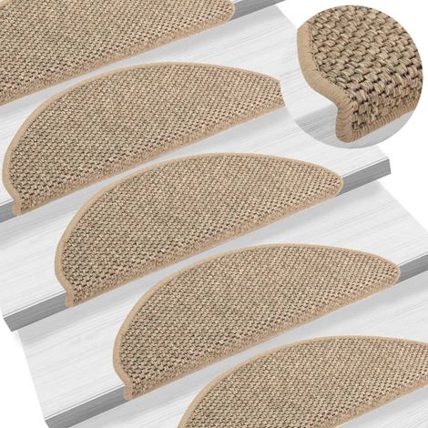 Tapis d'escalier autocollants 15 pcs,Marchettes d'escalier,Protections d'escalier 65x21x4 cm Beige foncé DVNEI978151 (1/5)