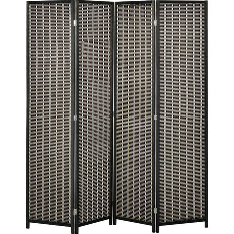 Biombo plegable de 4 paneles 180 x 180 cm de bambú marrón HOMVRA (1/5)