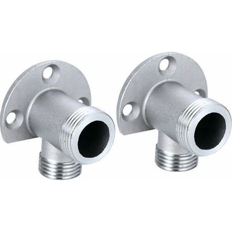 2pcs Kit d'installation pour connecter le tuyau pour robinet apparent - Système de douche extérieur - Mitigeur thermostatique - Conversion encastré en surface (1/5)