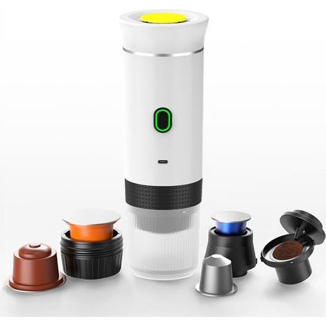 Machine à café, cafetière portable pour les voyages, machine à café expresso portable électrique sans fil pour voiture et maison,