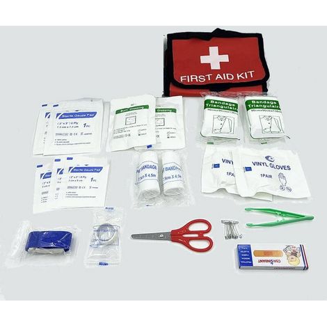 Trousse de premiers secours de 37 pièces, petit sac à médicaments, trousse de premiers secours pour voiture, maison, lieu de travail, voyage, camping, randonnée et sports de plein air (1/5)