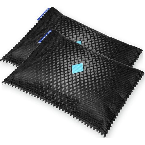 Coussin déshumidificateur pour voiture 400 g, lot de 2, réutilisable, contre la buée sur les vitres, la formation de moisissures et d'odeurs, avec indicateur de saturation, 12 x 4 x 22,5 cm (1/5)
