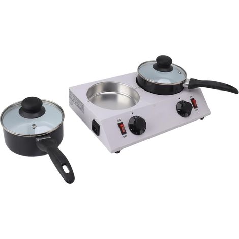Machine à Fondre le Chocolat électrique, Machine à Fondre L'aluminium, Fondoir au Chocolat de qualité Alimentaire, Pot de Trempe électrique à 2 Réservoirs (Prise UE 220 V) (1/5)