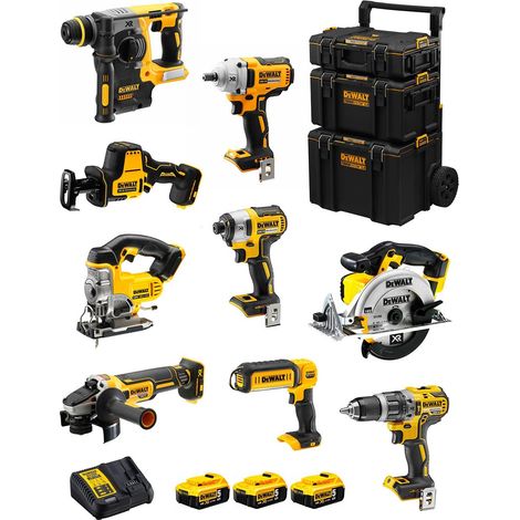 DeWALT Kit DWK900 (DCD796 + DCH273 + DCG405 + DCF887 + DCF894 + DCS331 + DCS391 + DCS369 + DCL050+ 3x5,0Ah +DCB115 + Carro 3en1) (1/5)