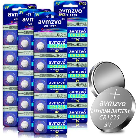 CR1225 Lot de 20 Piles Bouton au Lithium 3 V CR 1225 (1/5)