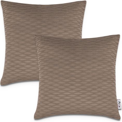 Paco Home Dekorative Kissenbezüge Kordsamt Kissenhülle Set Kissen Sofa Deko Zierkissen 2pcs-Set, Braun 3