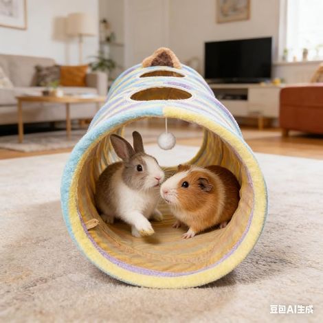 Cat Tunnel Toy - Rattle Paper, Puppies, Indoor and Outdoor (120cm) (1/2)