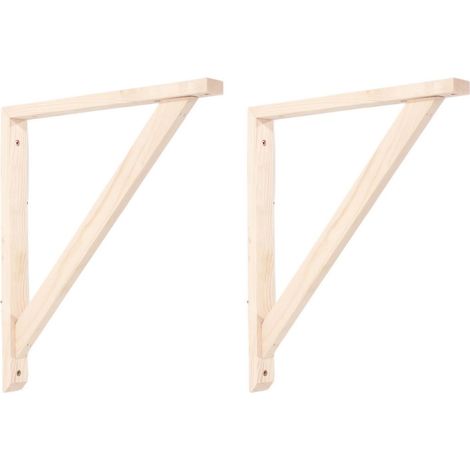 Large Pine Pre-Sanded Brackets - Pair - L3 x W36 x H32 cm