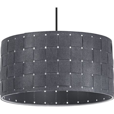 OSRAM Suspension Decor Felt Weaving gris foncé en feutre et métal, E27, diam. 380 mm, éclairage chaleureux grâce à l’abat-jour tissé, durable grâce à la source lumineuse interchang., montage facile (1/5)