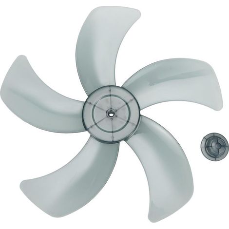 16 Zoll Ersatz-Lüfterflügel, 40,6 cm, 5-flügelige Lüfterflügel aus ABS-Kunststoff mit Mutternabdeckung für Turm- und Tischventilatoren (Schwarz) (1/5)
