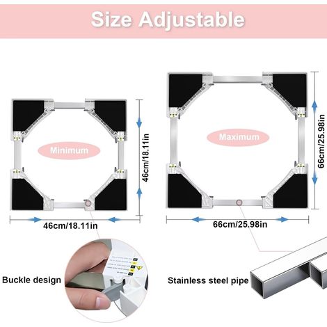 Kit de superposition pour lave-linge et sèche-linge, antidérapant, gain de place, plage de réglage de 48 à 75 cm Maison et jardin Pièces et accessoires 1 kit de superposition pour lave-linge et sèc (1/5)