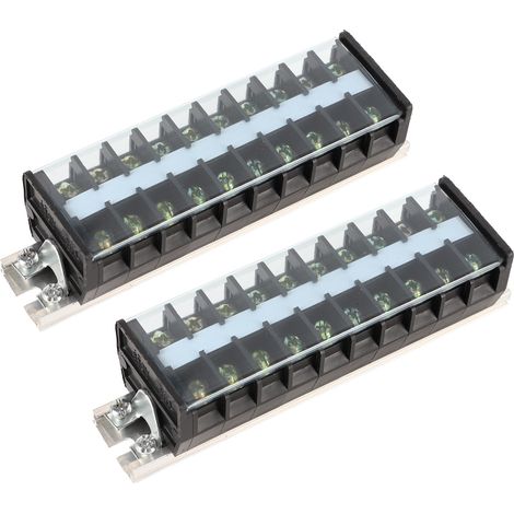 borniers à vis double rangée 660 V 20 A, couvercle anti-poussière, bloc de séparation de câbles multifonctionnel sécurisé T2010 (1/5)