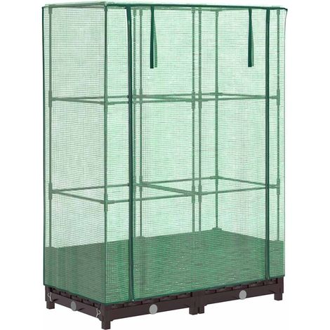Maison Exclusive - Hochbeet mit Gewächshaus-Aufsatz Rattan-Optik